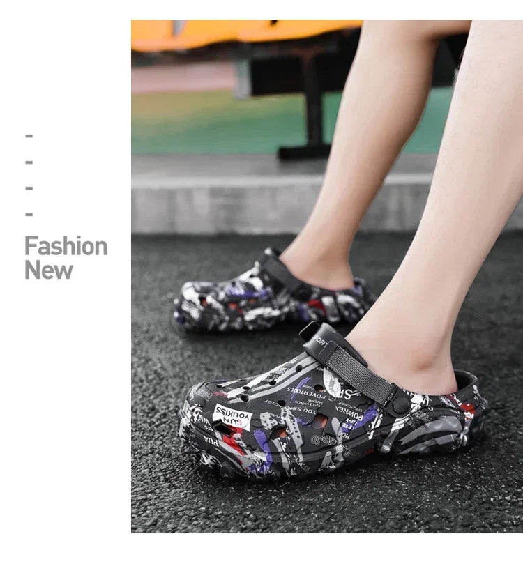 Summer Men Slippers Camouflage Platform Outdoor Clogs Shoe Women Beach Sandals Male Soft EVA Indoor Home Slides Big Size 46 47
