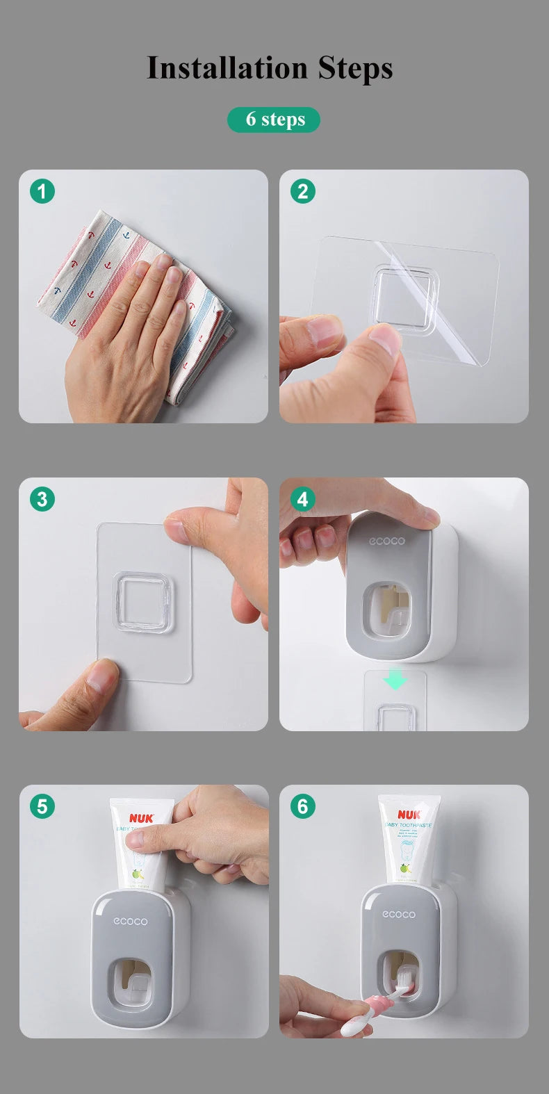 Bathroom Accessories Set Automatic Toothpaste Dispenser Toothpaste Squeezer Wall Mount Toothpaste Holder Tooth Paste Squeezer
