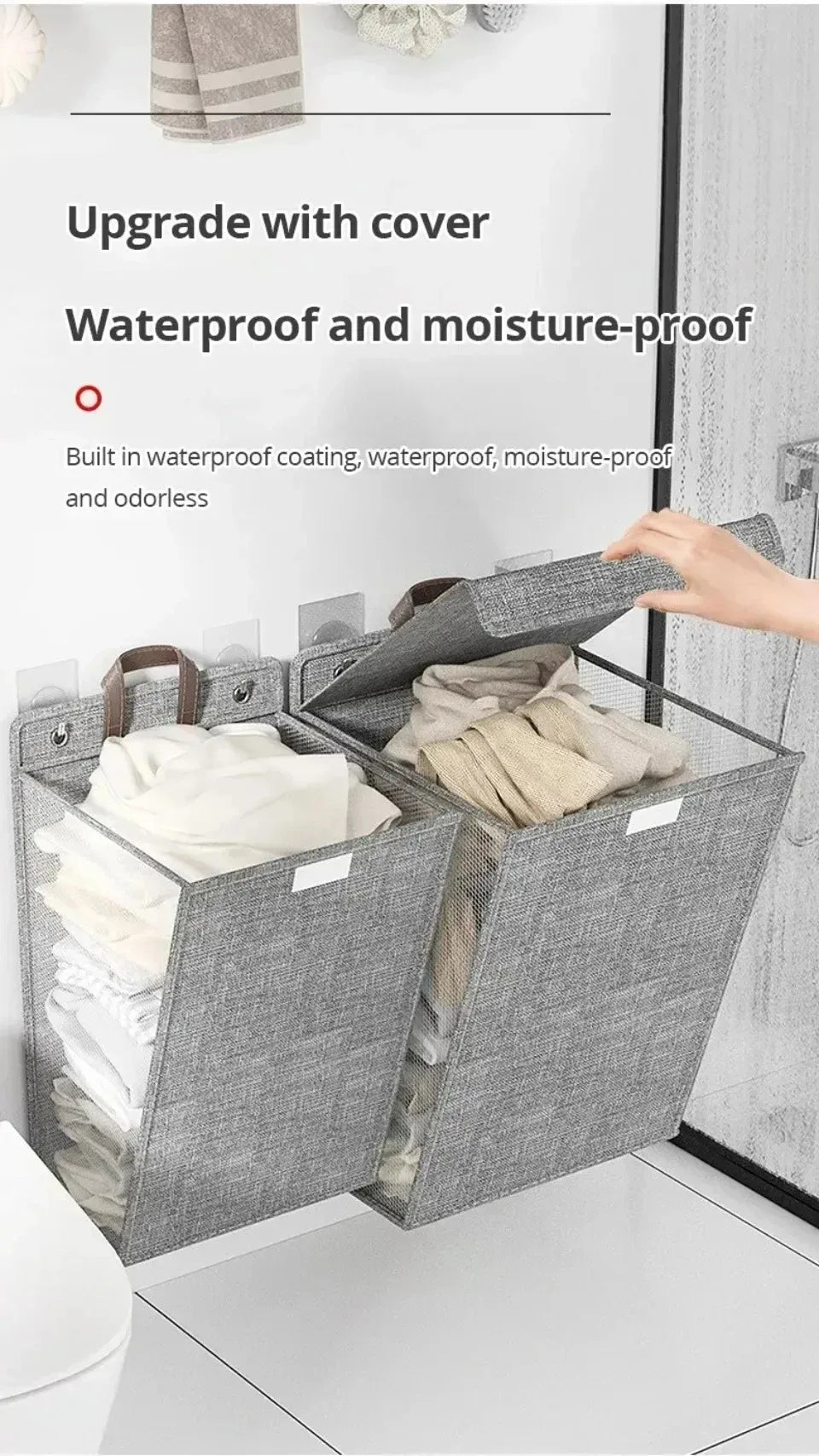 Household Laundry Baskets Foldable Bathrooms Laundry Baskets Large Capacity Multifunctional Waterproof Clothes Storage Basket