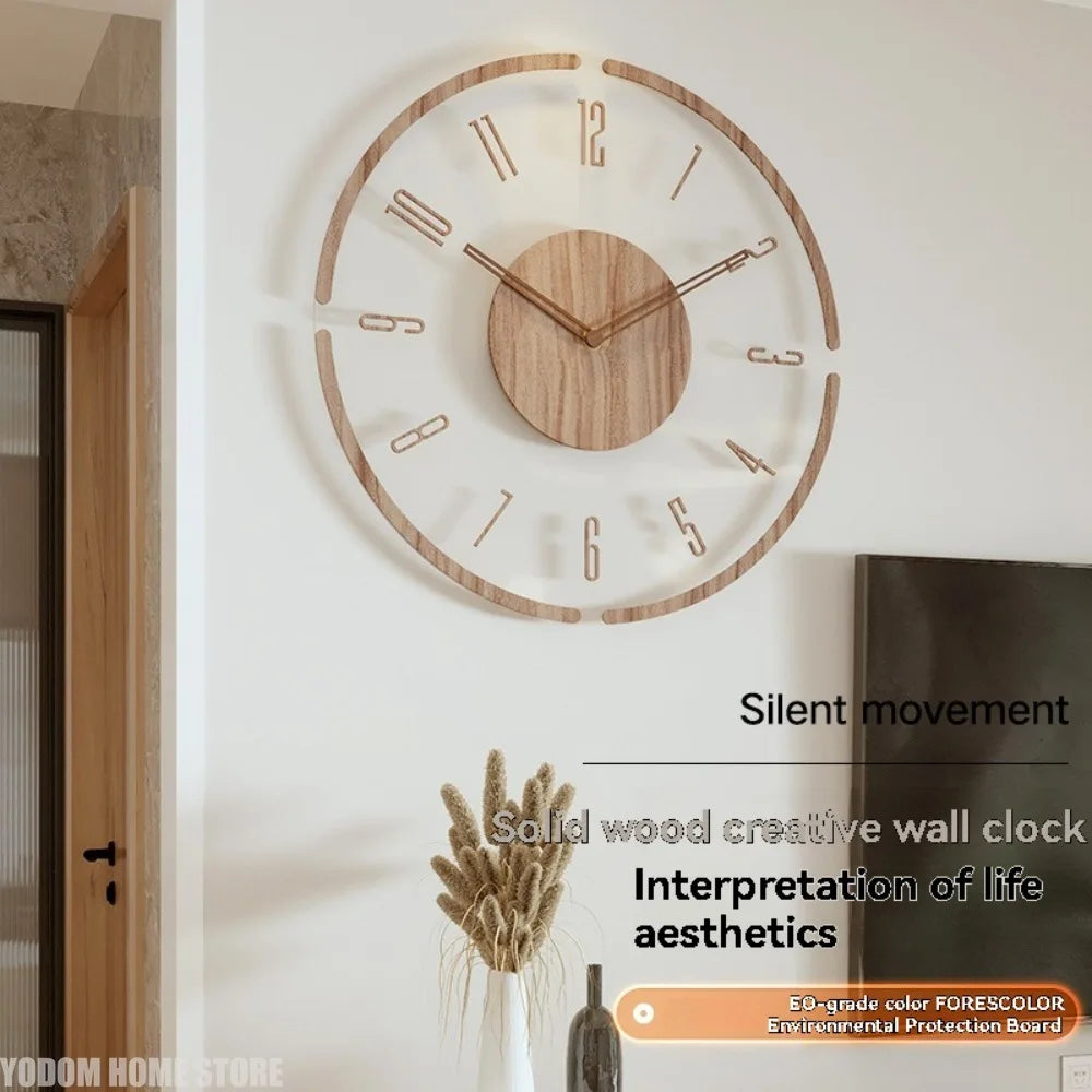 Nordic Silent Wooden Wall Clock