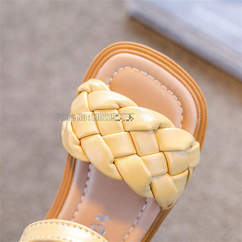 Kids Summer Toddler Flats Little Girls Fashion Beach Sandals Princess Dress Party Weave Soft Sole Baby Toddler Shoes