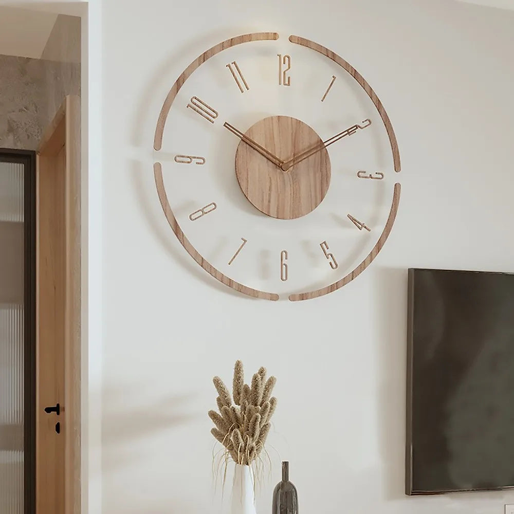 Nordic Silent Wooden Wall Clock