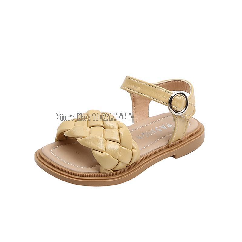 Kids Summer Toddler Flats Little Girls Fashion Beach Sandals Princess Dress Party Weave Soft Sole Baby Toddler Shoes