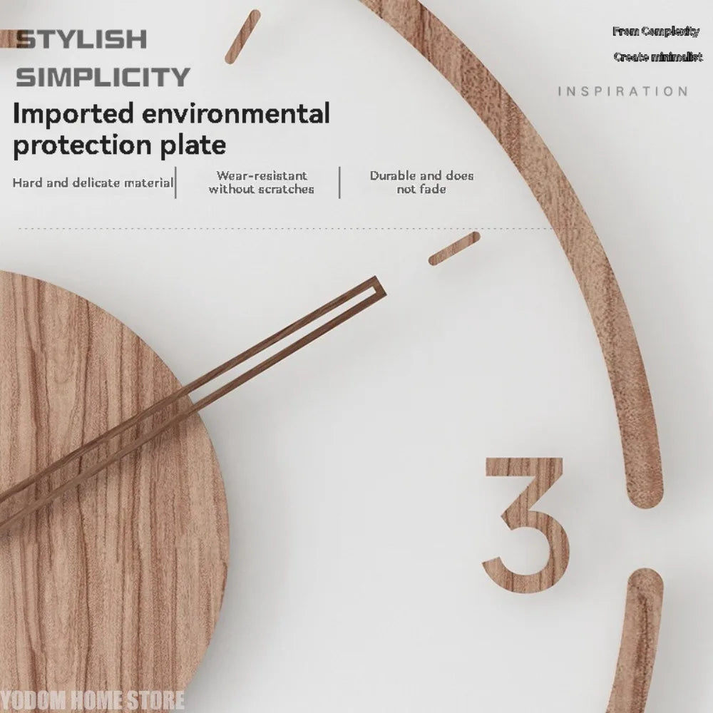 Nordic Silent Wooden Wall Clock