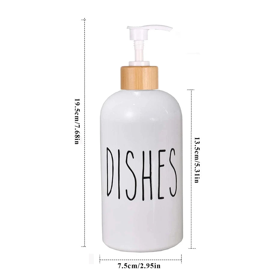 2pcs Letter Soap Dispenser Kitchen Dish and Hands Soap Bottle Bathroom Refillable Countertop Hand Sanitizer Bottle 500ml/16 oz