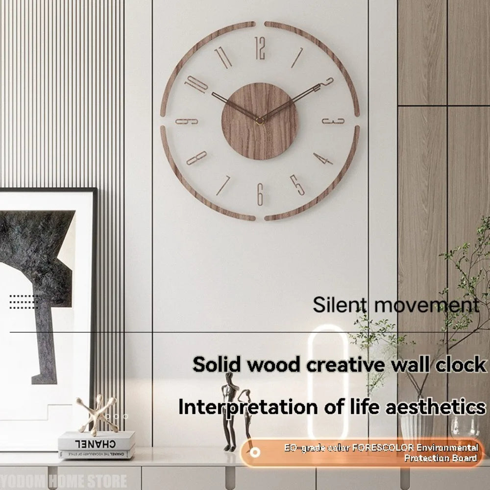 Nordic Silent Wooden Wall Clock