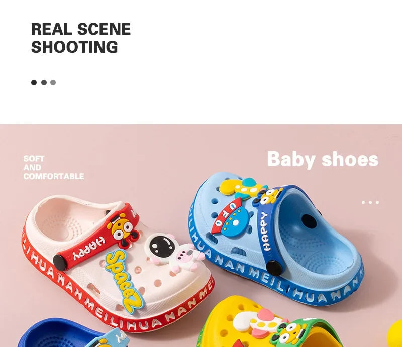 Children Garden Shoes Cute EVA Cartoon Beach Sandals Babies Summer Slippers High Quality Soft Kids Outdoor Slippers Flip Shoes