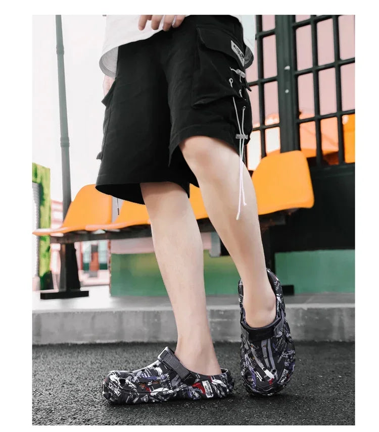 Summer Men Slippers Camouflage Platform Outdoor Clogs Shoe Women Beach Sandals Male Soft EVA Indoor Home Slides Big Size 46 47