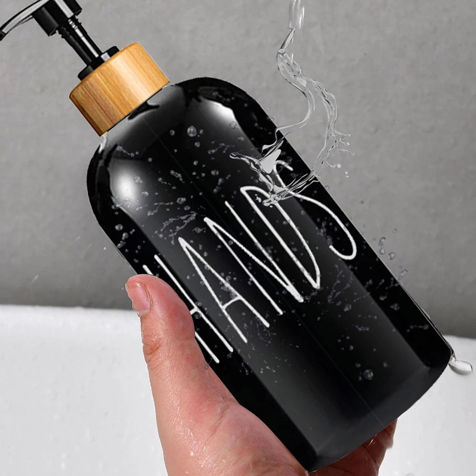 2pcs Letter Soap Dispenser Kitchen Dish and Hands Soap Bottle Bathroom Refillable Countertop Hand Sanitizer Bottle 500ml/16 oz
