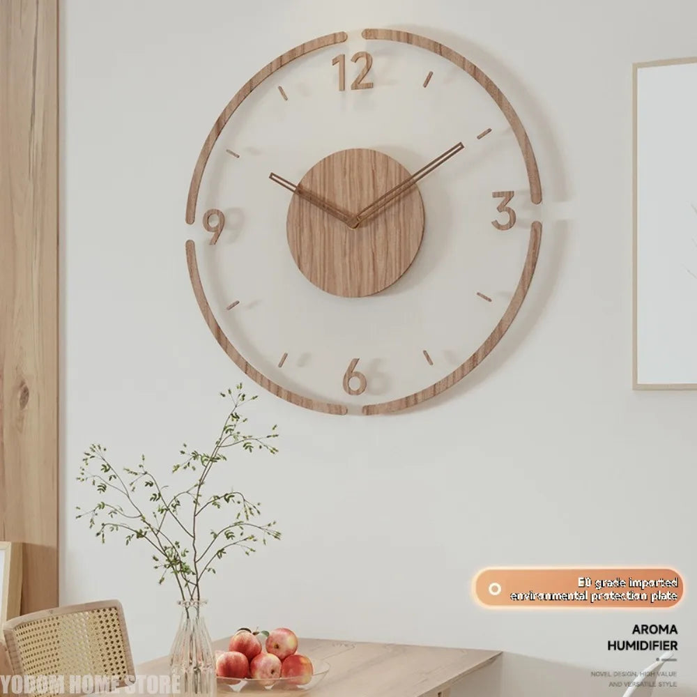 Nordic Silent Wooden Wall Clock