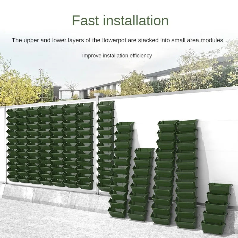 Garden Plant Walls Flower Pots Enclosures Hanging Plastic Containers Horticultural Flower Beds Vertical Greening Planting Boxes