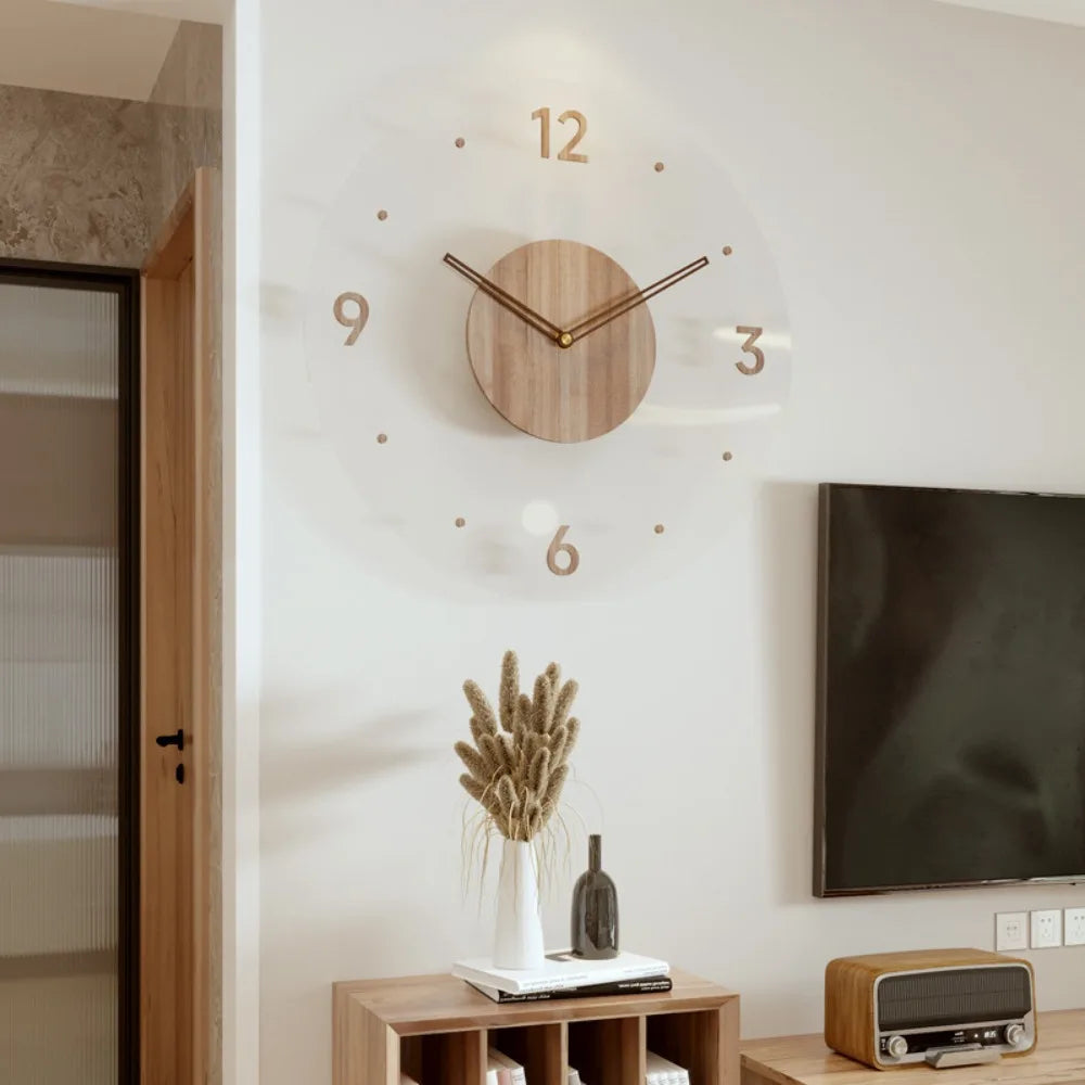 Nordic Silent Wooden Wall Clock