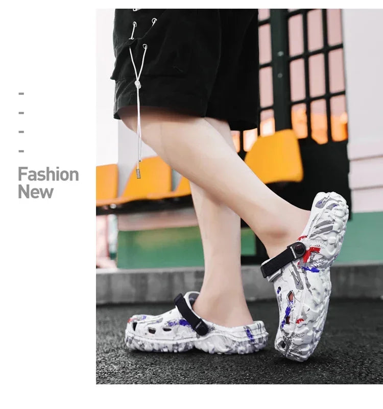 Summer Men Slippers Camouflage Platform Outdoor Clogs Shoe Women Beach Sandals Male Soft EVA Indoor Home Slides Big Size 46 47