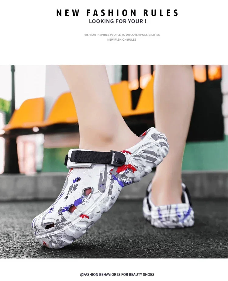 Summer Men Slippers Camouflage Platform Outdoor Clogs Shoe Women Beach Sandals Male Soft EVA Indoor Home Slides Big Size 46 47