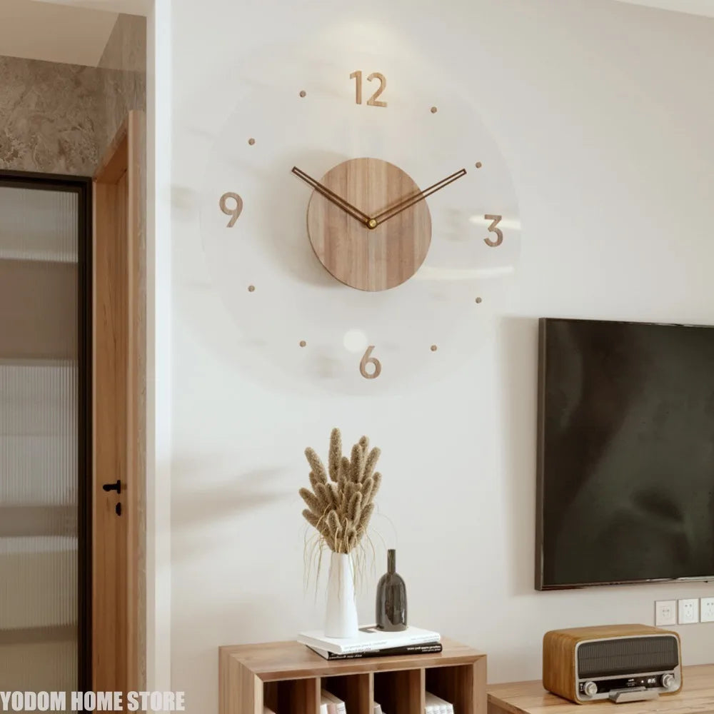 Nordic Silent Wooden Wall Clock