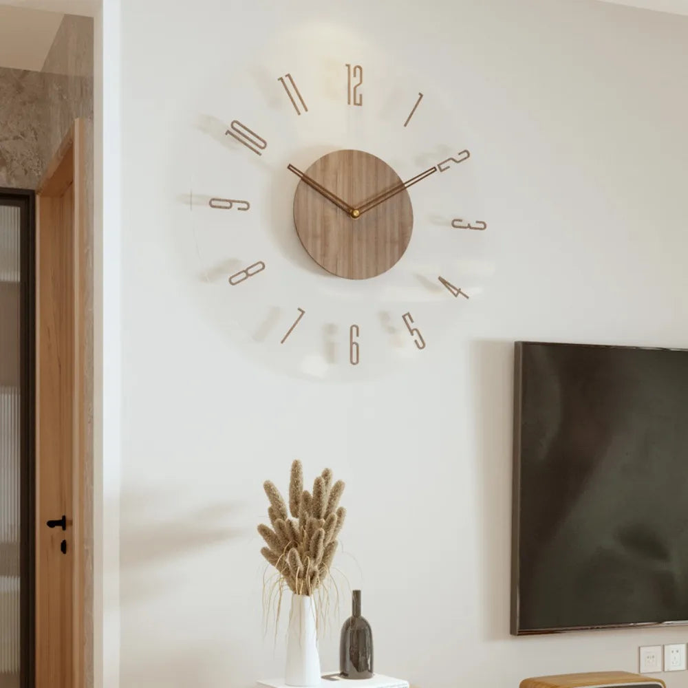 Nordic Silent Wooden Wall Clock