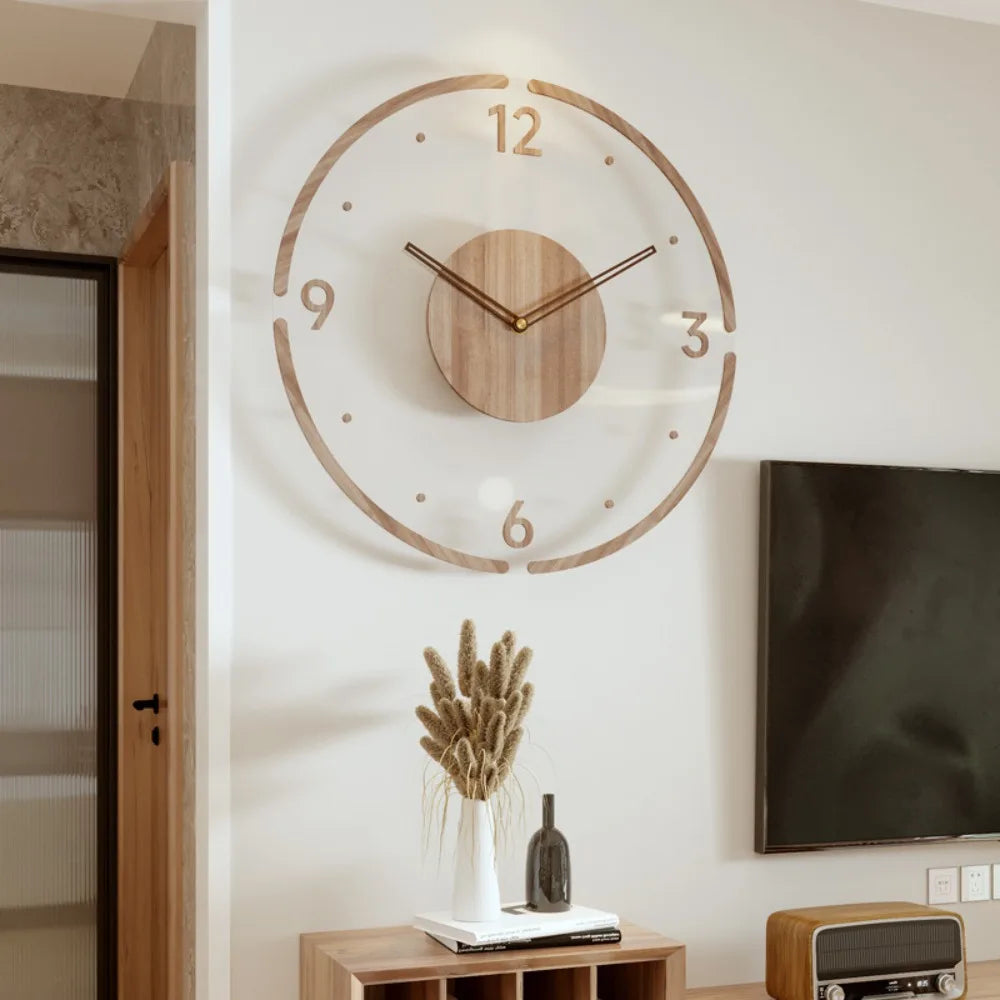 Nordic Silent Wooden Wall Clock