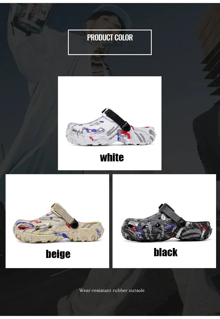 Summer Men Slippers Camouflage Platform Outdoor Clogs Shoe Women Beach Sandals Male Soft EVA Indoor Home Slides Big Size 46 47