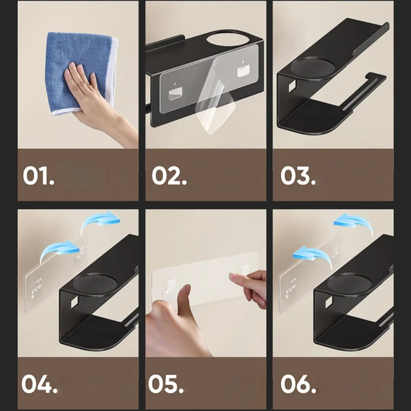 Wall Mounted Tissue Holder Without Drilling, Widened Storage Space, Smooth Pull-out and Not Easy To Slip Off
